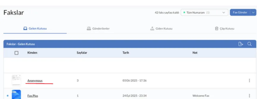 IRS'ten gelen faks: EIN numaran